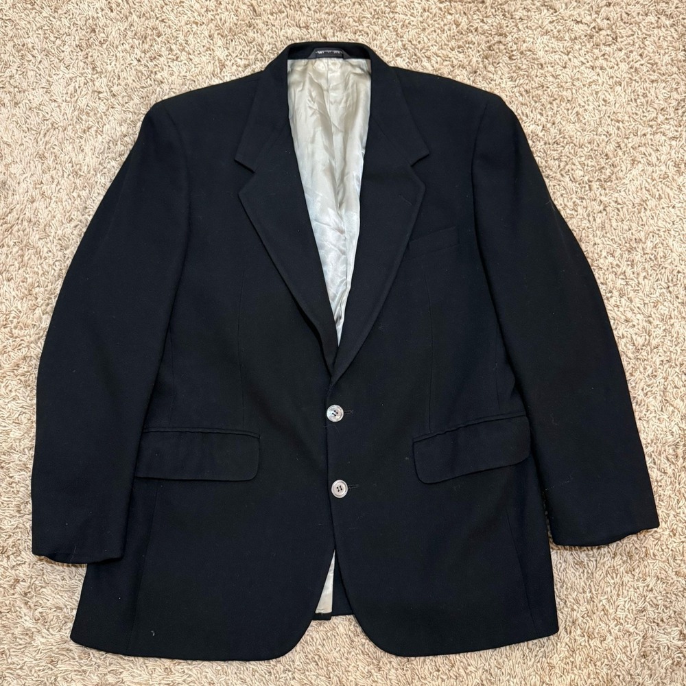 Vintage Burberry's 100% Cashmere Coat Blazer Jacket Sports Coat Classic Black 44